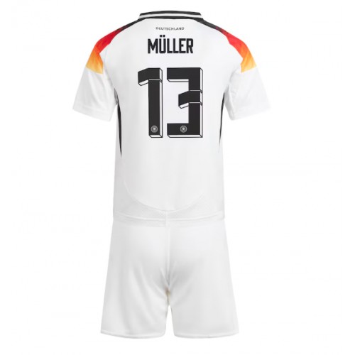 Fotbalové Dres Německo Thomas Muller #13 Dětské Domácí ME 2024 Krátký Rukáv (+ trenýrky)